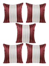 Maroon & Cream Set of 5 Polyester 16 Inch x 16 Inch Cushion Covers