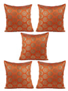 Orange & Gold Set of 5 Polyester 16 Inch x 16 Inch Cushion Covers