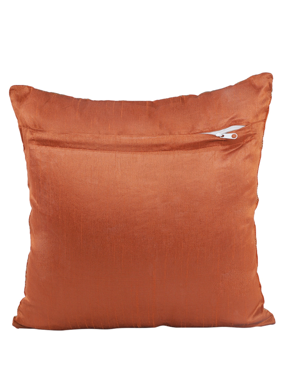 Orange & Gold Set of 5 Polyester 16 Inch x 16 Inch Cushion Covers