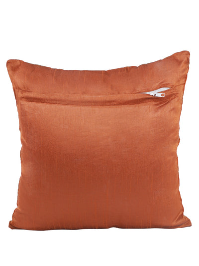 Orange & Gold Set of 5 Polyester 16 Inch x 16 Inch Cushion Covers
