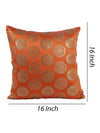 Orange & Gold Set of 5 Polyester 16 Inch x 16 Inch Cushion Covers