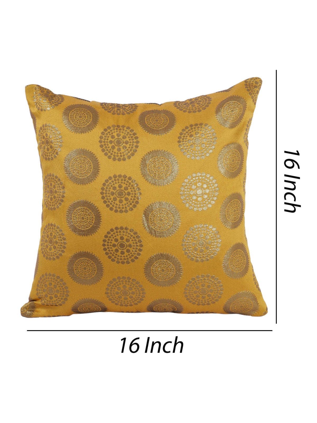 Gold Set of 5 Polyester 16 Inch x 16 Inch Cushion Covers