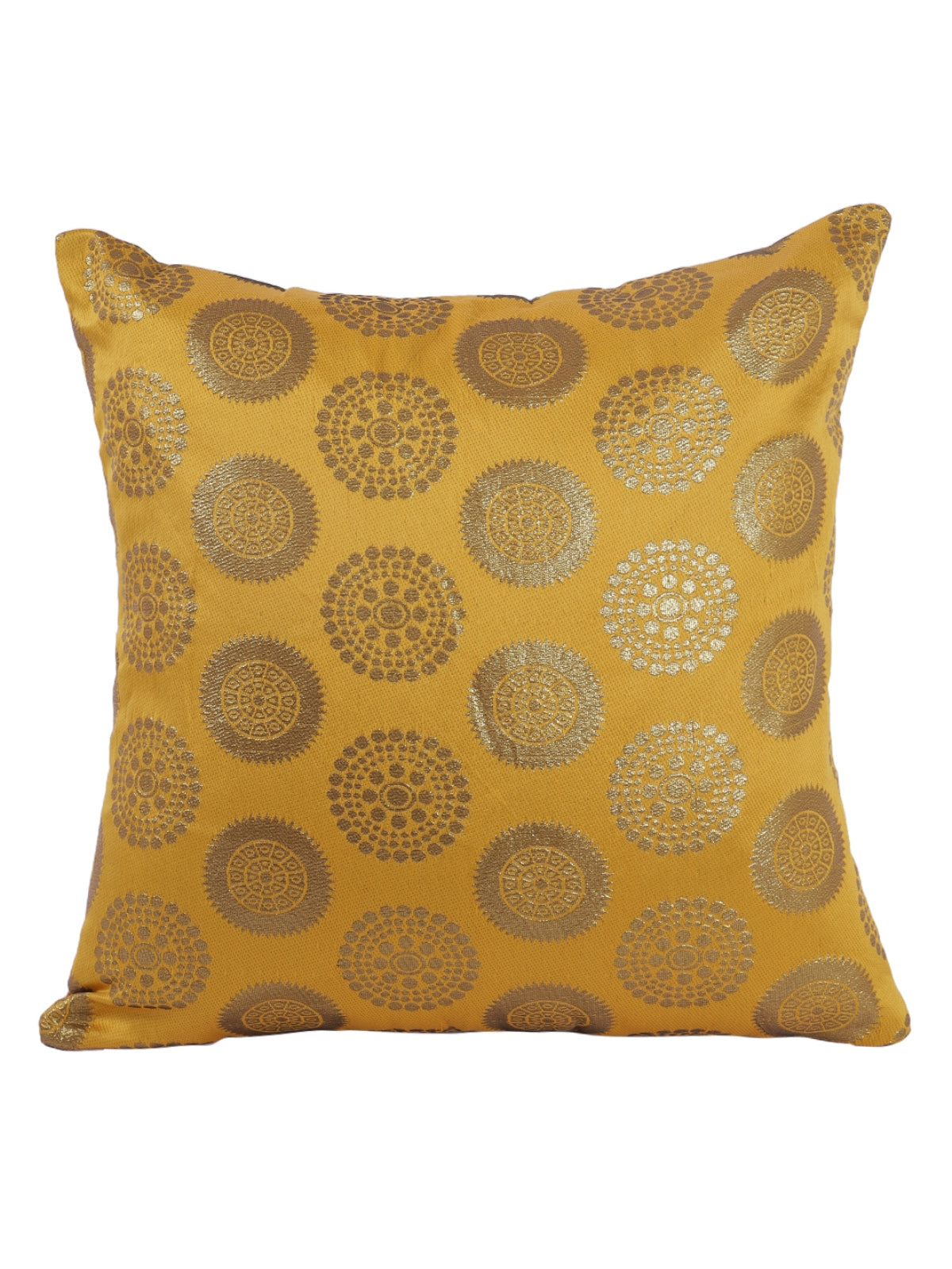 Gold Set of 5 Polyester 16 Inch x 16 Inch Cushion Covers