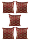 Maroon & Gold Set of 5 Polyester 16 Inch x 16 Inch Cushion Covers