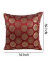 Maroon & Gold Set of 5 Polyester 16 Inch x 16 Inch Cushion Covers