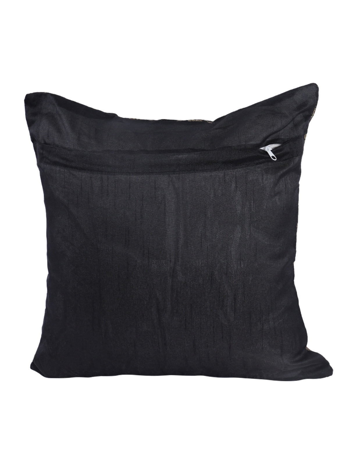 Black & Gold Set of 5 Polyester 16 Inch x 16 Inch Cushion Covers