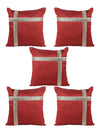 Maroon Set of 5 Polyester 16 Inch x 16 Inch Cushion Covers