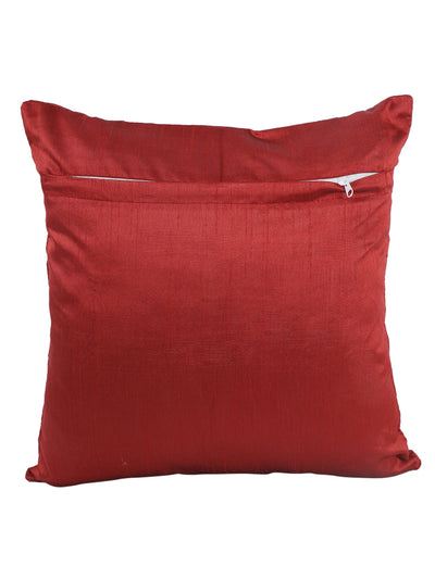 Maroon Set of 5 Polyester 16 Inch x 16 Inch Cushion Covers