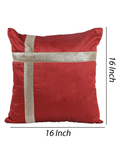 Maroon Set of 5 Polyester 16 Inch x 16 Inch Cushion Covers