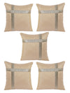 Beige Set of 5 Polyester 16 Inch x 16 Inch Cushion Covers