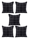 Black Set of 5 Polyester 16 Inch x 16 Inch Cushion Covers