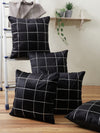 Black Set of 5 Polyester 16 Inch x 16 Inch Cushion Covers