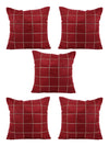 Maroon Set of 5 Polyester 16 Inch x 16 Inch Cushion Covers