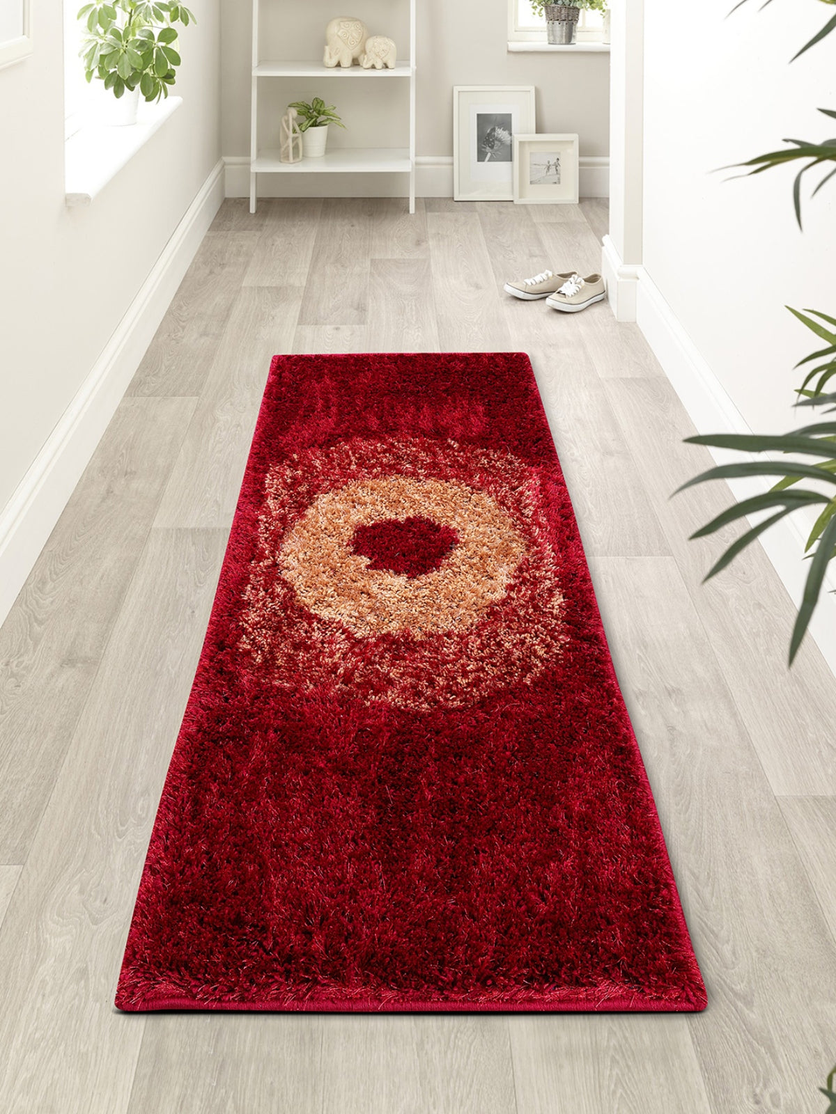 Red & Gold 22 inch x 55 inch Abstract Patterned Bed Runner