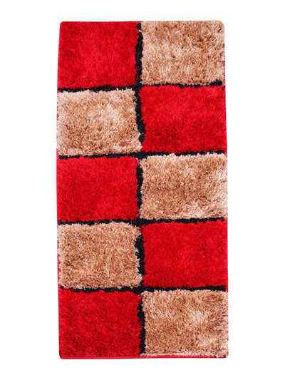 Red & Brown 22 inch x 55 inch Geometric Patterned Bed Runner