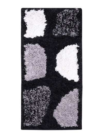 Black & Silver 22 inch x 55 inch Abstract Patterned Bed Runner