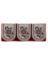 Maroon & Beige Floral Patterned 5 Seater Sofa Cover Set