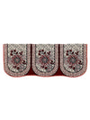 Maroon & Beige Floral Patterned 5 Seater Sofa Cover Set