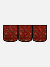 6-Pieces Red Woven Design 5-Seater Sofa Covers