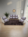 6-Pieces Off White Woven Design 5-Seater Sofa Covers