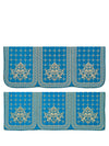 Turquoise Blue & Beige Set of 6 Sofa Covers