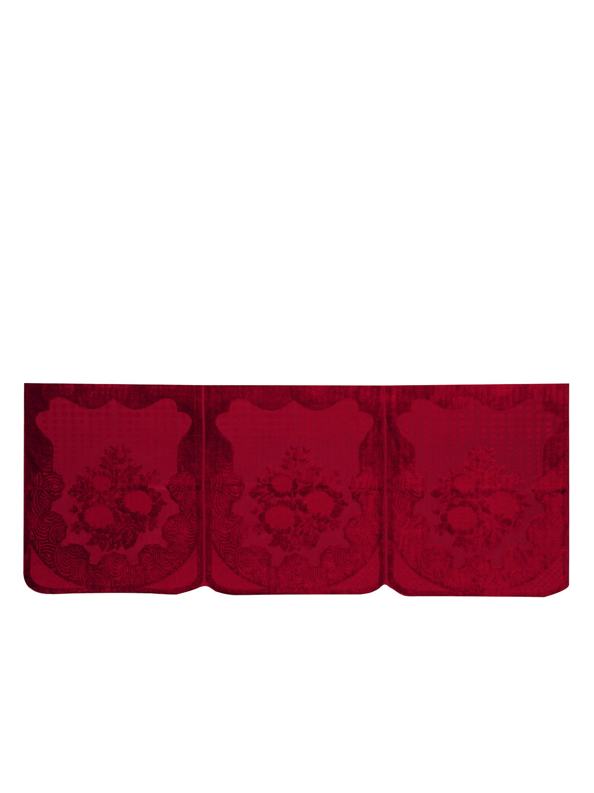 Maroon Floral Patterned 5 Seater Sofa Cover Set