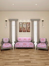 Romee 6-pieces pink floral patterned 5-seater sofa covers slpss73