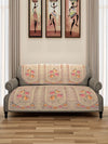 Romee 6-pieces beige floral patterned 5-seater sofa covers slpss74