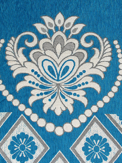 Turquoise Damask Patterned 5 Seater Sofa Cover Set