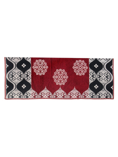 Damask Design Sofa Cover Set of 5 Seater, (6 Pieces) - Maroon