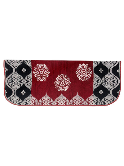 Damask Design Sofa Cover Set of 5 Seater, (6 Pieces) - Maroon