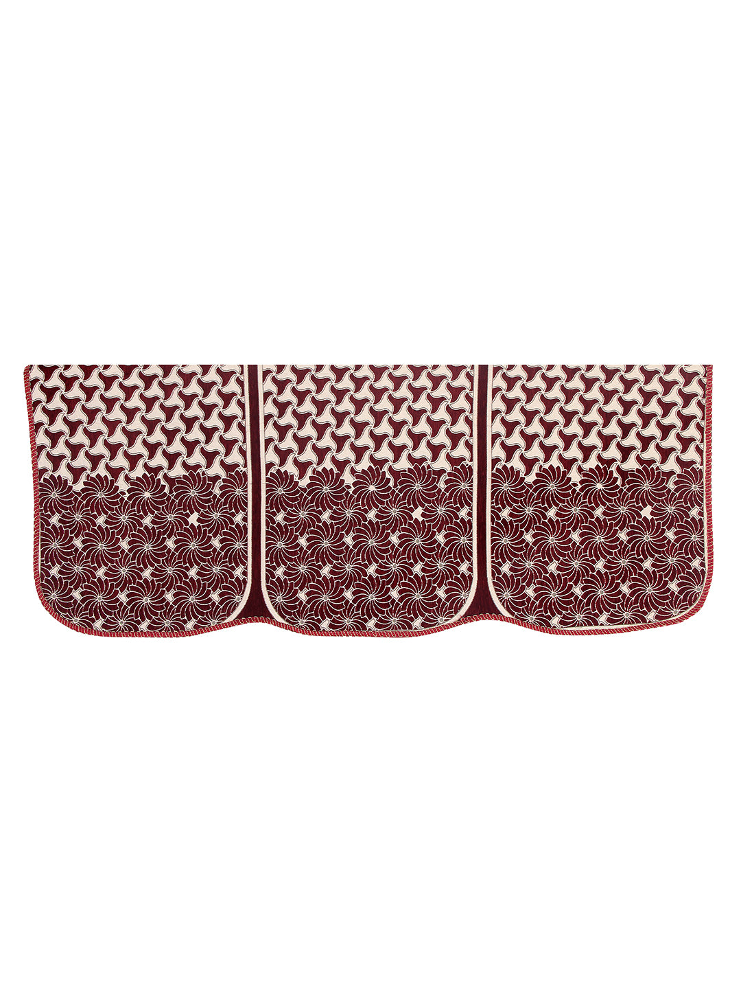 Floral Design Sofa Cover 5 Seater, (6 Pieces) - Maroon