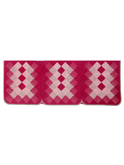Check Design Sofa Cover 5 Seater, (6 Pieces) - Pink