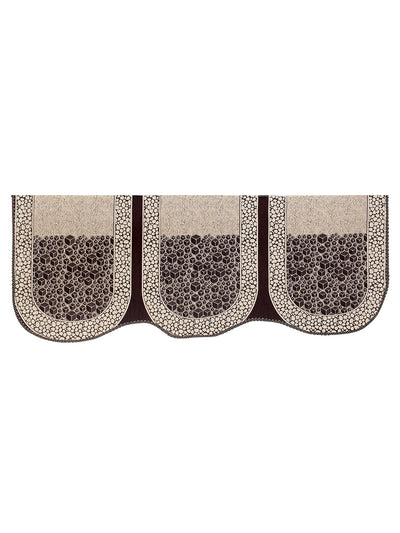 Abstact Design 5 Seater Sofa Cover Set  - Set of 6 Piece - Dark Brown - Beige