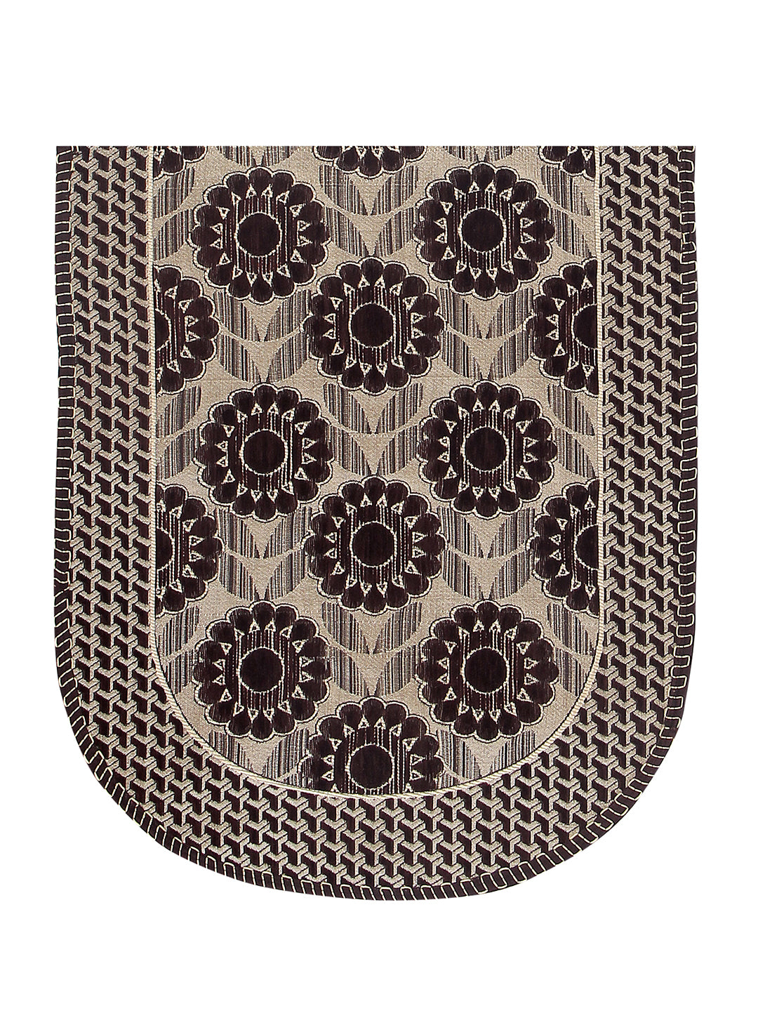Floral Design Sofa Cover 5 Seater, (6 Pieces) - Beige & Brown