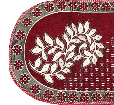 Floral 6 Piece Chenille Sofa Cover Set