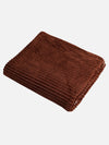 Brown 500 GSM Double Bed Stripes Patterned Sherpa Wool Blanket