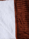 Brown 500 GSM Double Bed Stripes Patterned Sherpa Wool Blanket