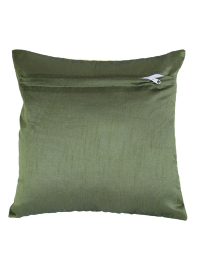 Striped Printed Polyester Cushion Cover Set of 5 - Green