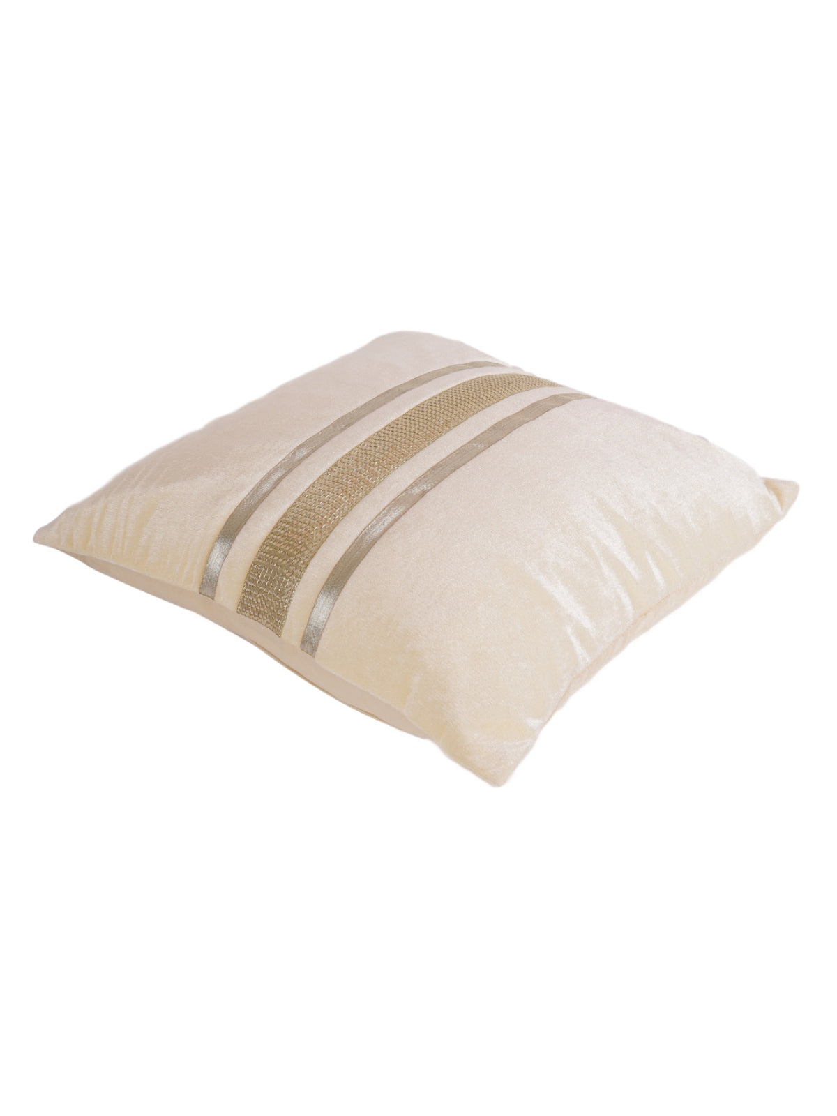 Velvet Designer Cushion Covers 16x16 Inches, Set of 5 - Cream