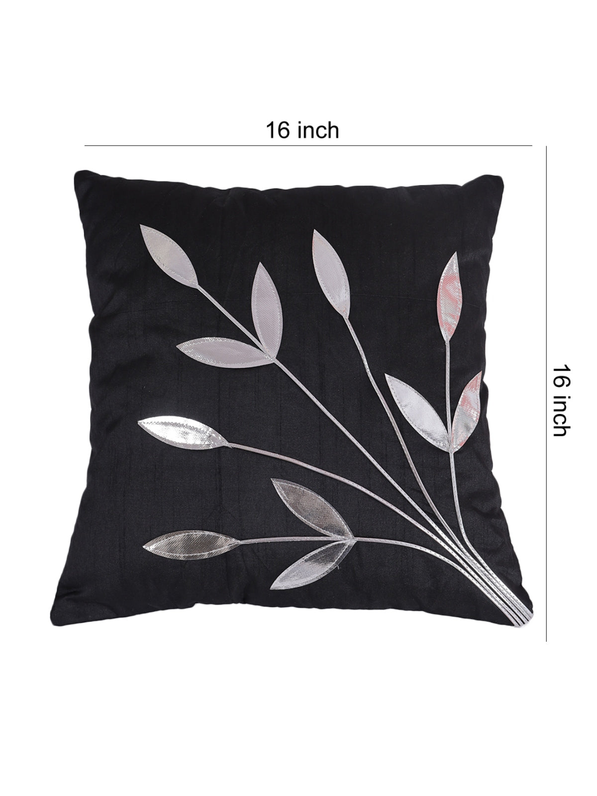Black Set of 5 Polyester 16 Inch x 16 Inch Cushion Covers