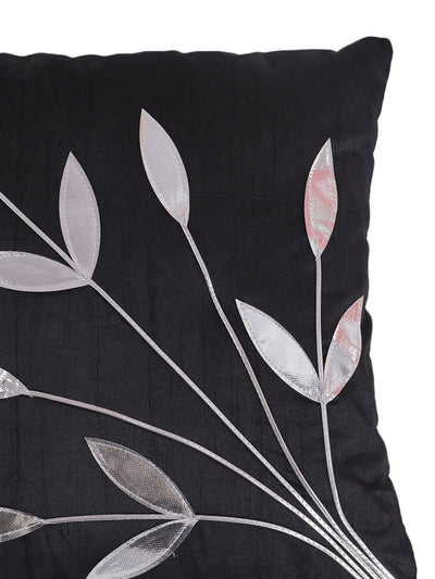 Black Set of 5 Polyester 16 Inch x 16 Inch Cushion Covers
