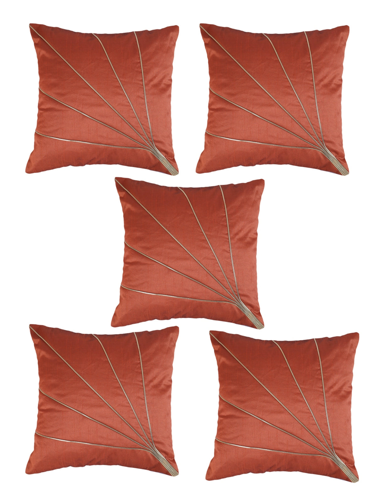 Polyester Cushion Covers 16x16 inches, Set of 5 - Orange