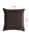 Polyester Geometric Design Cushion Covers 16x16 Inches, Set of 5 - Coffee Brown