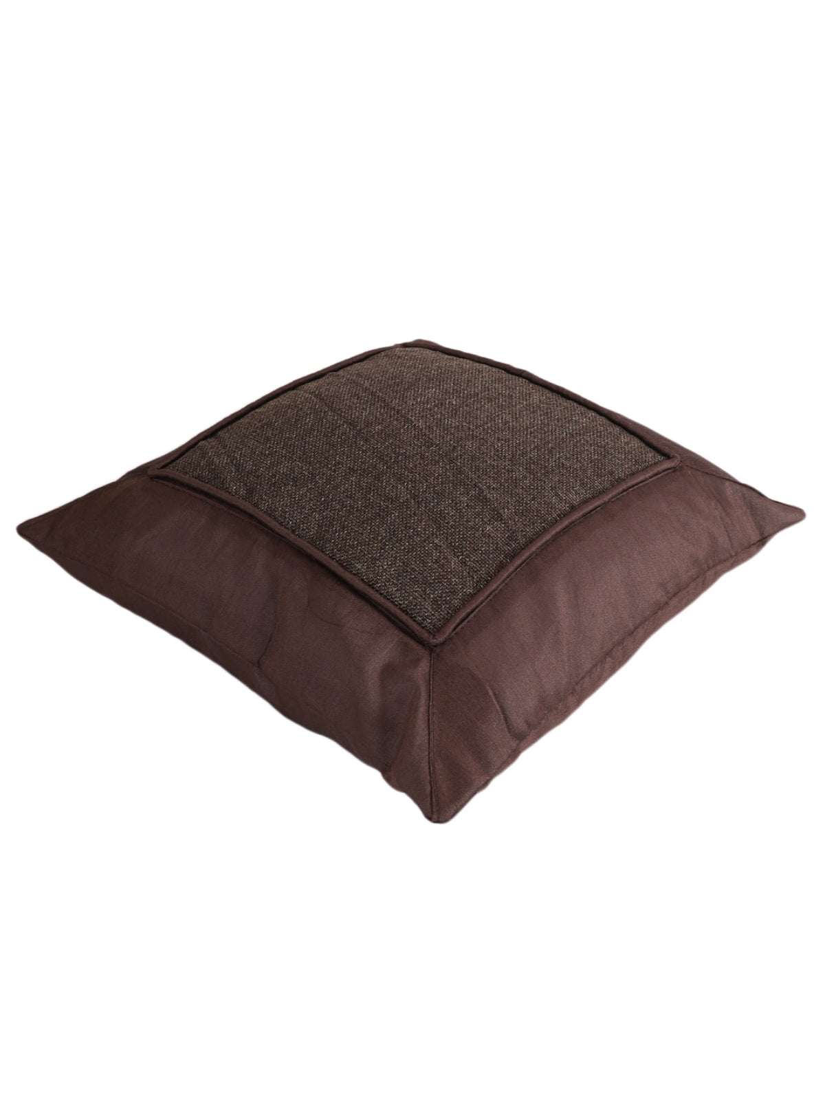 Polyester Geometric Design Cushion Covers 16x16 Inches, Set of 5 - Coffee Brown
