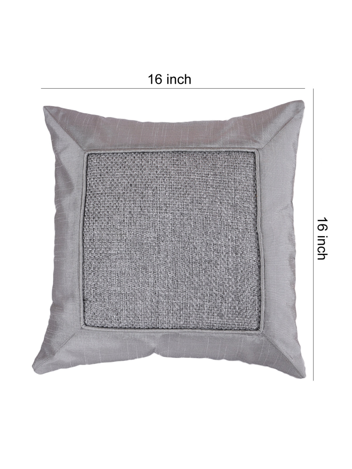 Silver Set of 5 Polyester 16 Inch x 16 Inch Cushion Covers