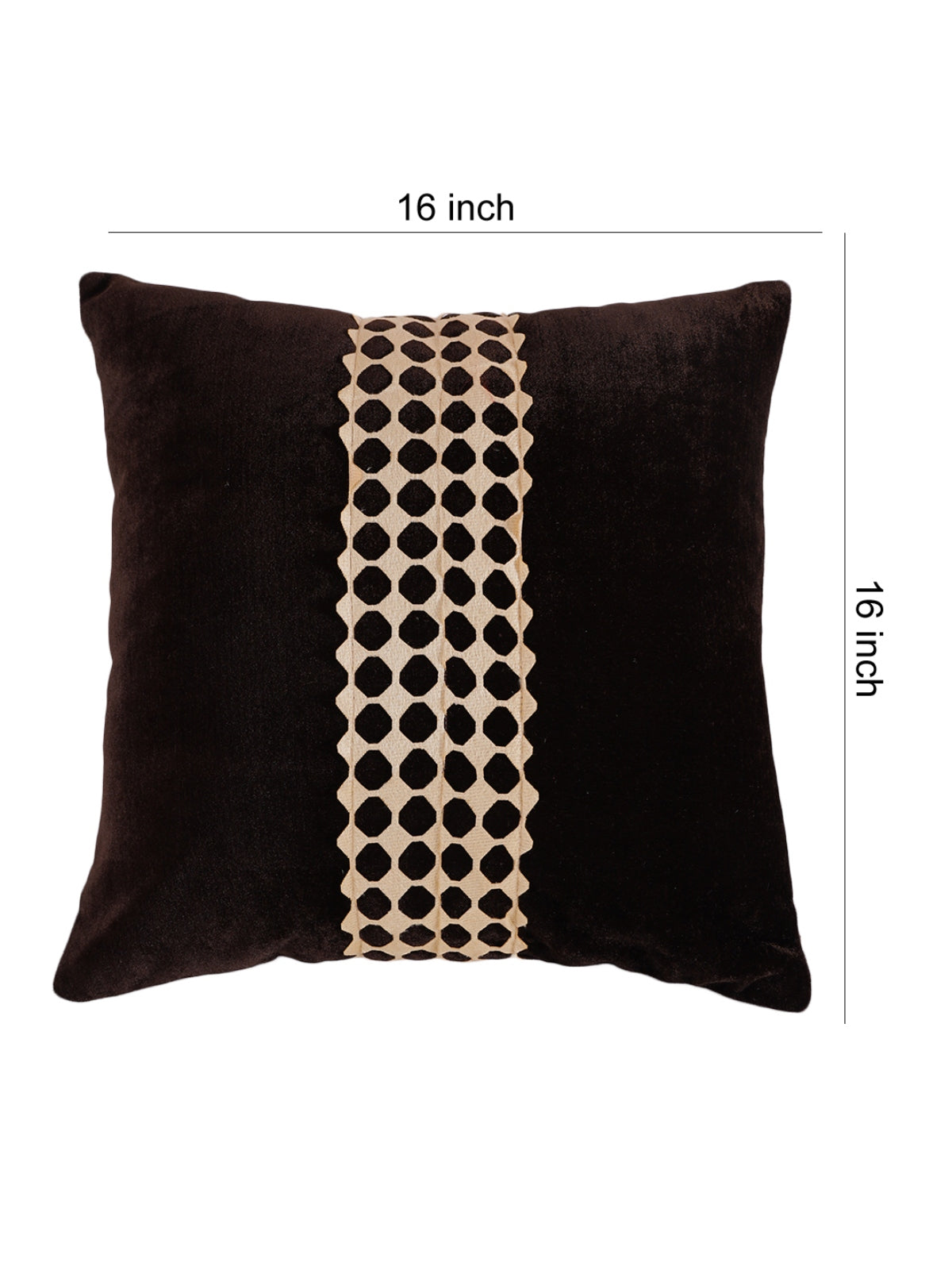 Coffee Brown Set of 5 Velvet 16 Inch x 16 Inch Cushion Covers