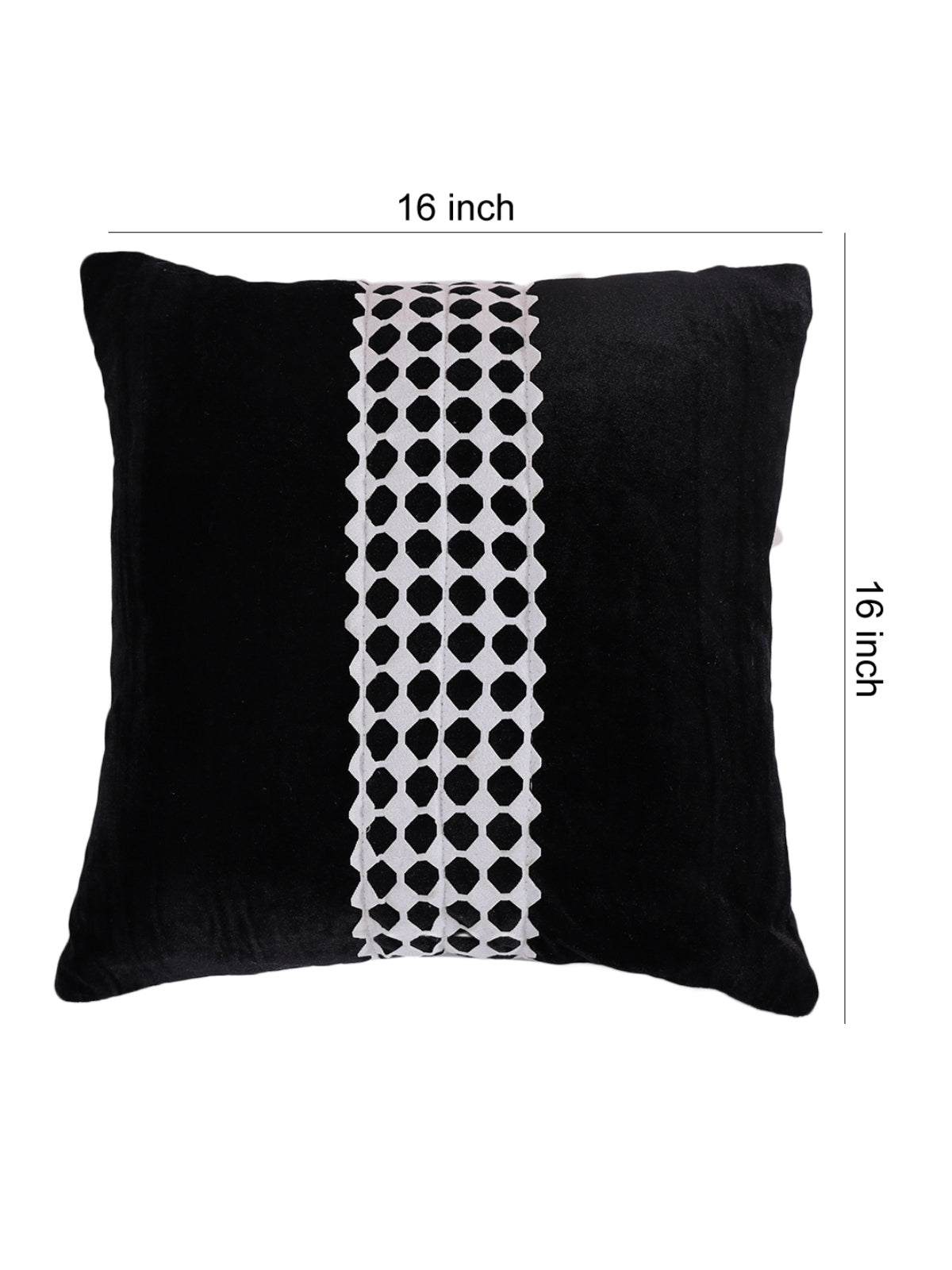 Black Set of 5 Velvet 16 Inch x 16 Inch Cushion Covers