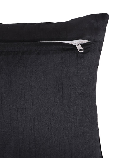 Black Set of 5 Velvet 16 Inch x 16 Inch Cushion Covers