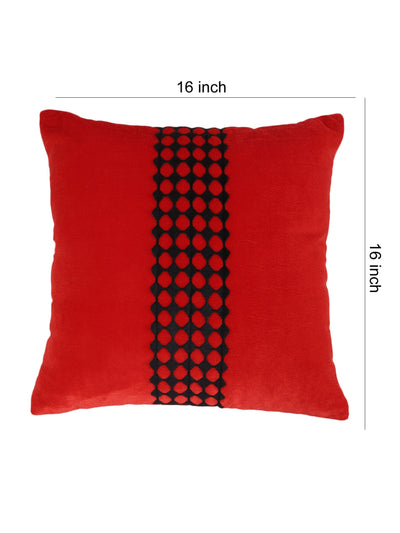 Red Set of 5 Velvet 16 Inch x 16 Inch Cushion Covers